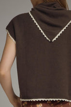 Load image into Gallery viewer, Brown Stitched SS Sweater Top w/ Scarf Detail