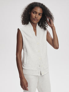 Varley Ivory Marl Vicky Button Gilet