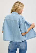 Load image into Gallery viewer, Risen Light Denim Oversized SS Shirt