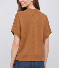 Load image into Gallery viewer, Camel Mixed Knit SS Sweater