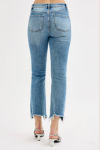 Load image into Gallery viewer, Risen Med. Denim HR Crop Straight Slim Jean