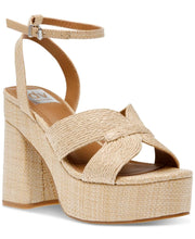 Load image into Gallery viewer, Raffia Platform Crossband Heel