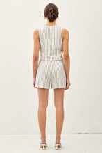 Load image into Gallery viewer, Ivory Striped V-Neck Button Up Vest
