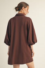 Load image into Gallery viewer, Brown 3/4 Puff Slv Comfy Dress
