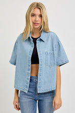 Load image into Gallery viewer, Risen Light Denim Oversized SS Shirt