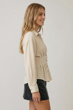 Load image into Gallery viewer, Cloud Dancer Pleated LS Shirt