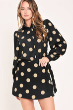 Load image into Gallery viewer, Black/Taupe Polka Dot Skort