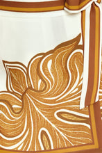 Load image into Gallery viewer, Ivory/Tan Printed Side Tie Skort