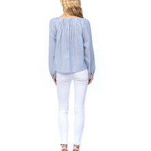 Load image into Gallery viewer, Light Blue Striped Clarice Top