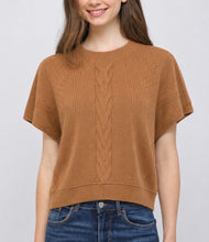 Load image into Gallery viewer, Camel Mixed Knit SS Sweater