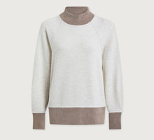 Load image into Gallery viewer, Varley Loxely Raglan Boyfriend Sweat-Ivory Marl/Taupe Marl