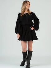 Load image into Gallery viewer, Black LS OTS Textured Dress