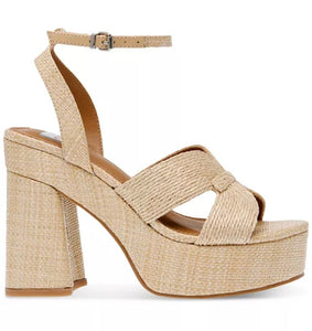 Raffia Platform Crossband Heel