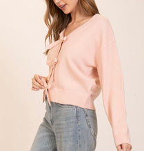 Load image into Gallery viewer, Blush Bow Tied Sweater