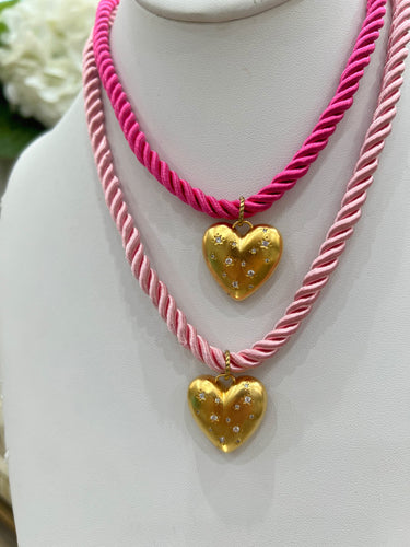 Cord Necklace w/Gold Pendant