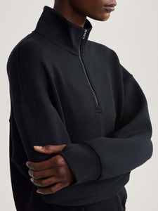 Varley Sian Cropped Half Zip Midlayer Black