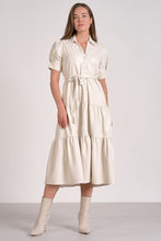 Load image into Gallery viewer, White Leather Tie Frnt Midi Dress
