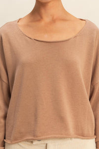 Dk. Taupe Cropped Sweater Top