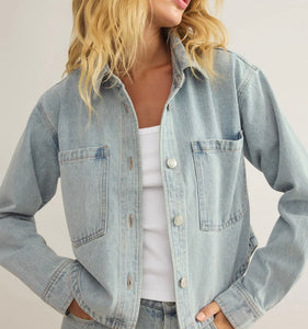 Z Supply Light Denim Cropped Jacket