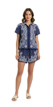 Load image into Gallery viewer, Blue Paisley Paula Top