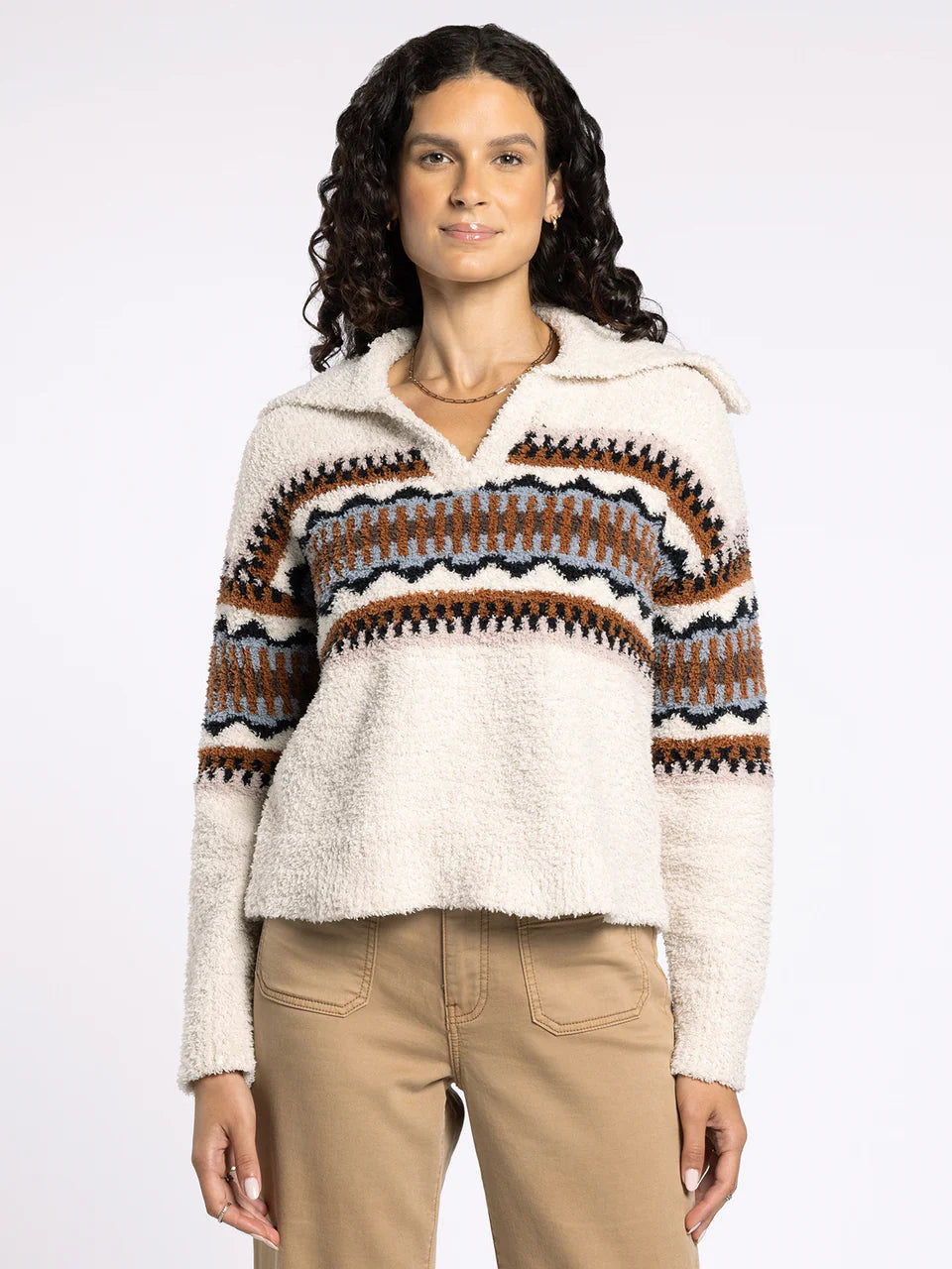 Oxford Tan/Cream Bernice Sweater
