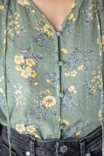 Load image into Gallery viewer, Sage Tassel LS Printed Blouse