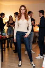 Load image into Gallery viewer, Ivory V-Neck Cropped Sweater