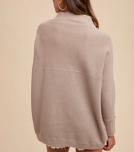 Load image into Gallery viewer, Mocha Oversized Textured Tunic Sweater