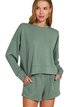 Load image into Gallery viewer, Scuba LS Sweatshirt &amp; Shorts Set Dk Forest
