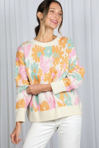 Cream Multi Floral Sweater