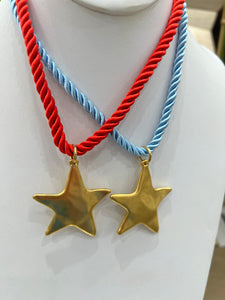 Cord Necklace w/Gold Pendant