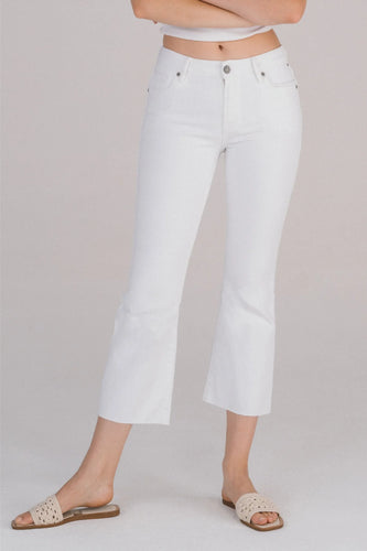 Hidden White 25” Happi Inseam MR Cropped Flare Jean