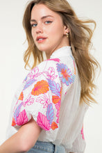 Load image into Gallery viewer, White Embroidered Puff Slv Top