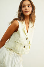 Load image into Gallery viewer, Off White Linen Cargo Vest
