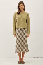 Load image into Gallery viewer, Lt. Olive Gold Button Cardigan Top