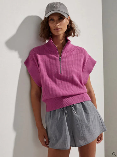 Varley Fulton Cropped Knit Top-Meadow Mauve