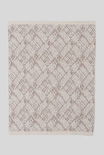Load image into Gallery viewer, Barefoot Dreams Cream/Taupe Cotton Graphic Texture Throw