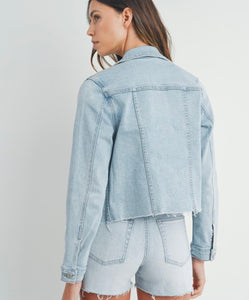 JP Light Denim Clean Jacket w/ Fray Hem