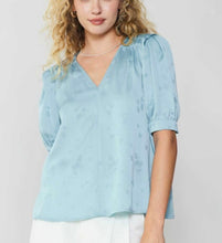 Load image into Gallery viewer, Seafoam SS V-Neck Printed Blouse
