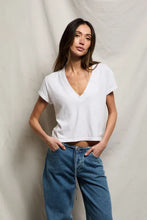 Load image into Gallery viewer, Perfect White Tee White Recycled Cotton V-Neck Tee
