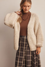 Load image into Gallery viewer, Oatmeal Cozy Balloon Slv Cardigan