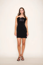 Load image into Gallery viewer, Black Ruffled Strapless Dress