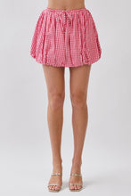 Load image into Gallery viewer, Red Gingham Bubble Hem Skirt