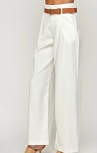 Load image into Gallery viewer, White Wide Leg Trousers w/ Belt