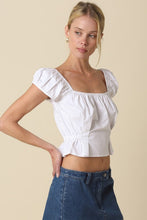 Load image into Gallery viewer, White Square Neck Peplum Top