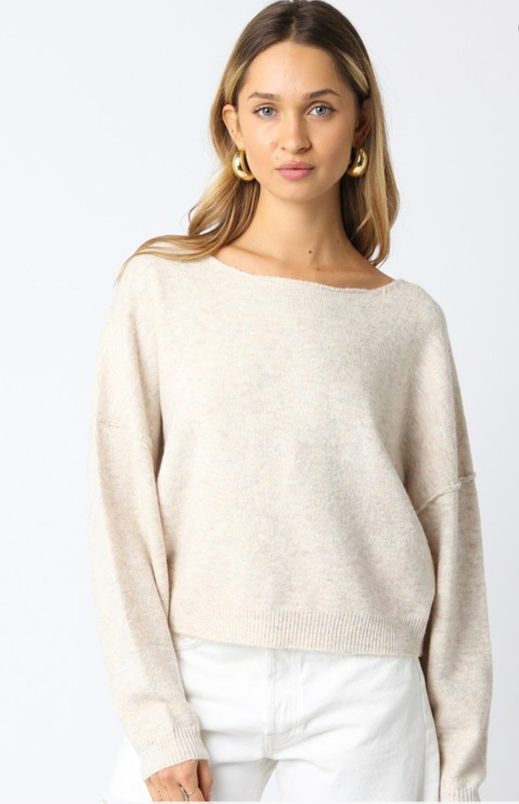 Oatmeal Multi Basic Soft Sweater