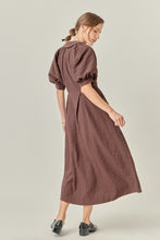 Load image into Gallery viewer, Brown Shirt Midi Dress