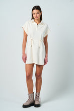 Load image into Gallery viewer, Ivory SS Knit Drawstring Dress