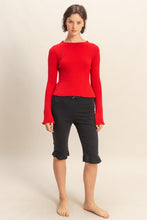 Load image into Gallery viewer, Red LS Knit Top