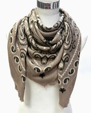 Load image into Gallery viewer, Large Woolen Paisley Bandana